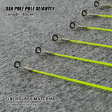 5pcs 40cm Fishing Rod Tip Retractable Carbon Fiber Fiberglass Fishing Pole with Top Ring Boat/Raft Rod Tip Spare Tail Fiberglass