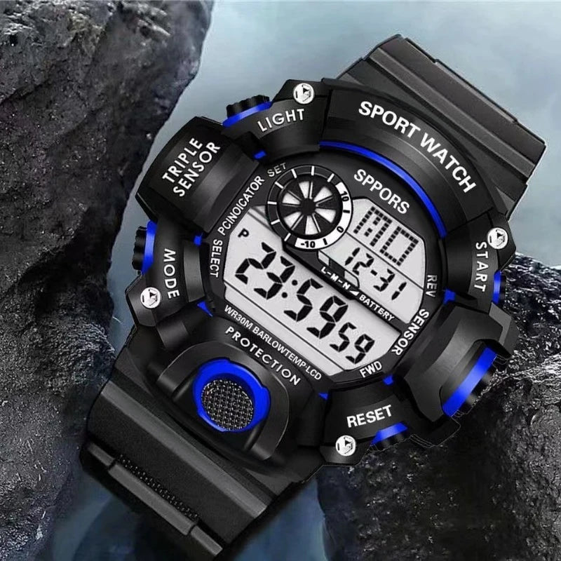 Electronic watch, stylish and simple outdoor large dial, multi-functional sports electronic watch