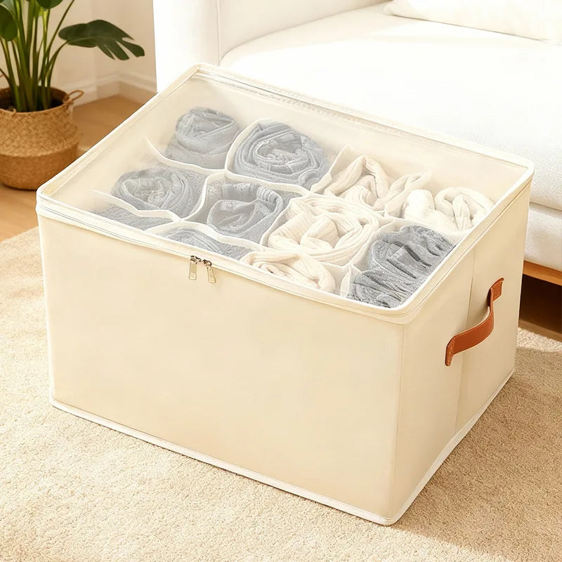 Foldable Shoes Storage Organizer 12 Grids Visible Jeans Clothes Storage Boxes Dust-proof Closet Shoe Storage Containers