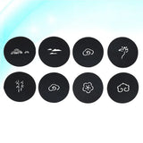 8 pcs Felt Coasters Creative Round Water Absorbent Heat Resistant Coffee Mats For Kitchen Office Bar Table Black