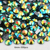 Resin Jelly Rhinestones White Jet Black AB 6mm-500pcs Non Hotfix Flatback Rhinestone For Nail Art Garment Decoration DIY
