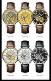 POEDAGAR Fashion Business Men Watch Waterproof Luminous Hollow Tourbillon Male Clock Automatic Mechanical Leather Men's Watches