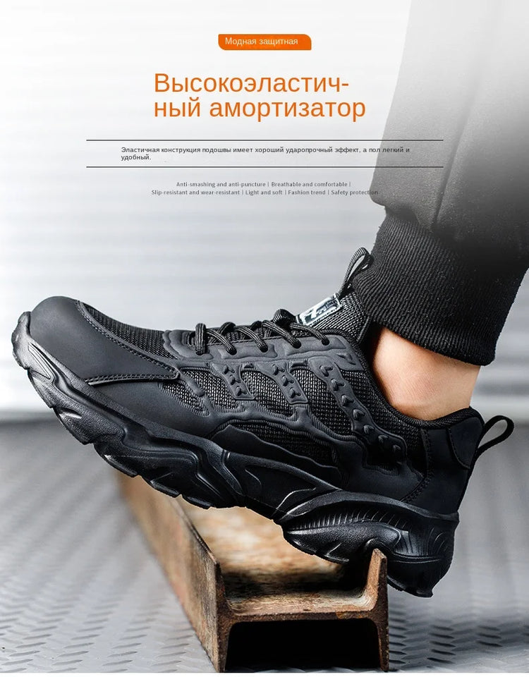 2023 Latest White Safety Shoes Sneakers Men Steel Toe Cap Work Boots Anti-smash Anti-puncture Lightweight Protective Footwear
