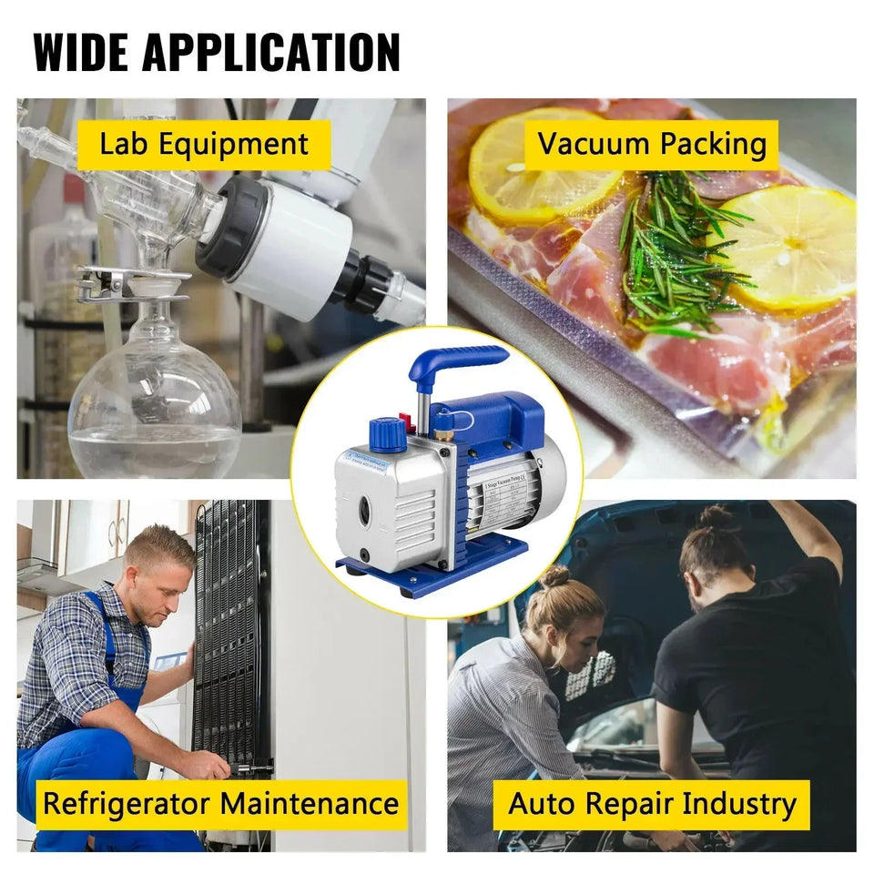 SIHAO 1.8CFM Vacuum Pump with Gauges AC Refrigerant  Vacuum Packing Air Condition Automobile Maintenance 220V 110V