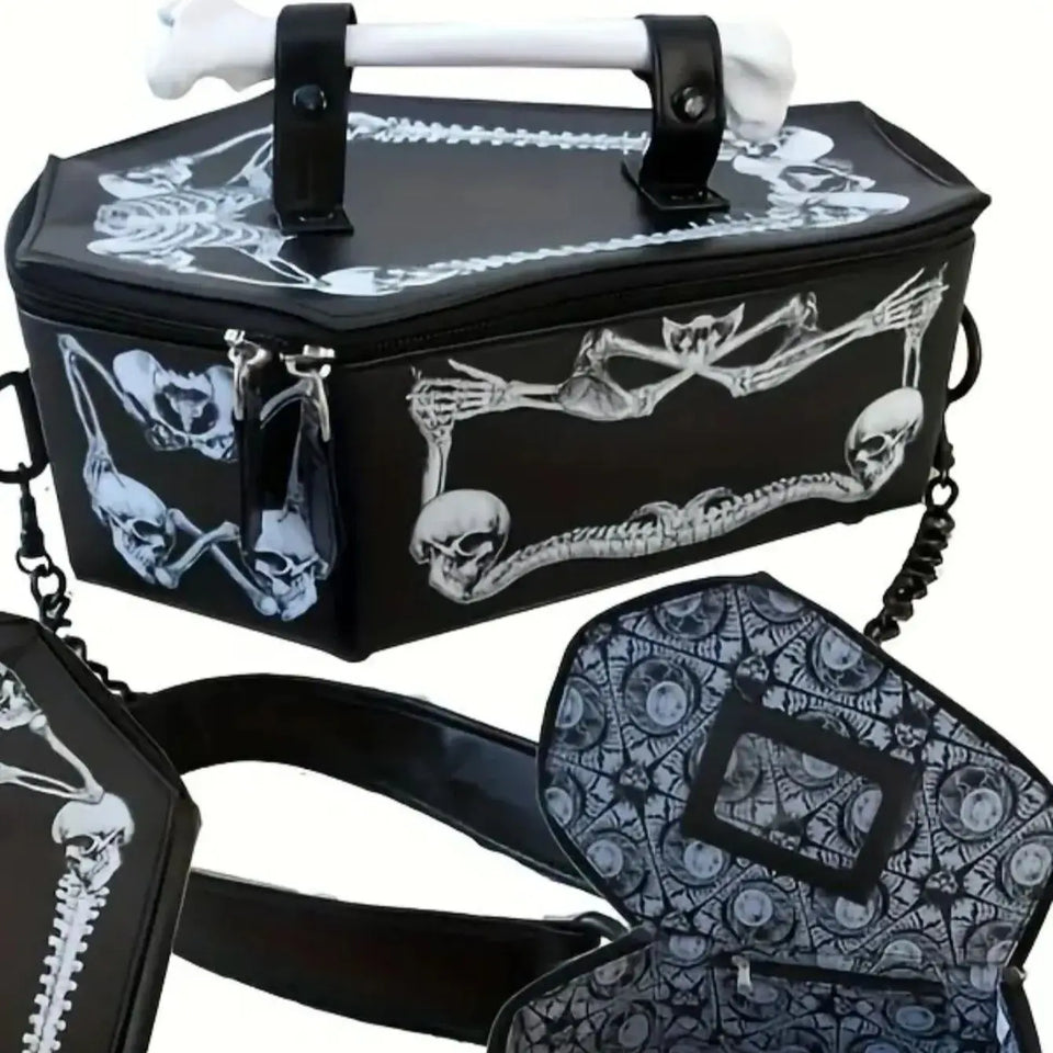 Vampire Coffin Purse Coffin Gothic Punk Handbag Halloween Shoulder Bag Ladies Crossbody Birthday Gift