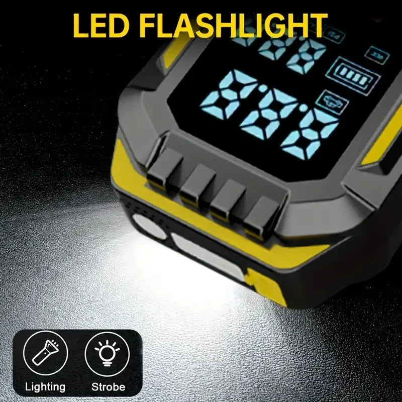 Heavy-Duty Car Jump Starter with 150PSI Air Compressor - Overload-Protected Emergency Power Bank, Suitable for Cars, SUVs