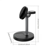 3 In 1 Magnetic Wireless Charger Adjustable Stand For iPhone 16 15 14 13 Pro Max iWatch 10 9 8 AirPods Pro Fast Charging Station
