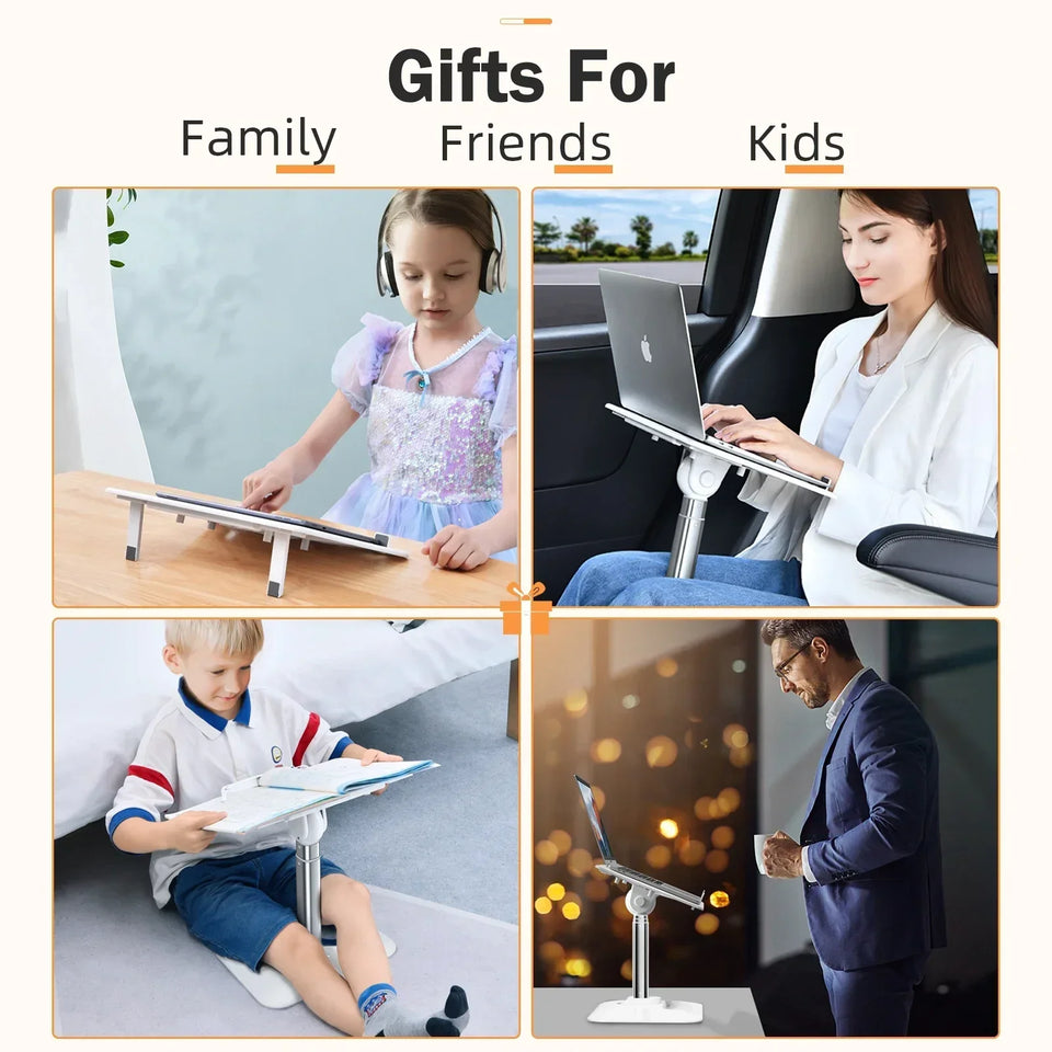 Eary Portable Laptop Stand for Desktop Height Angle Adjustable Holder for Notebook Floor Book Desk Gifts for Kids Girls Students