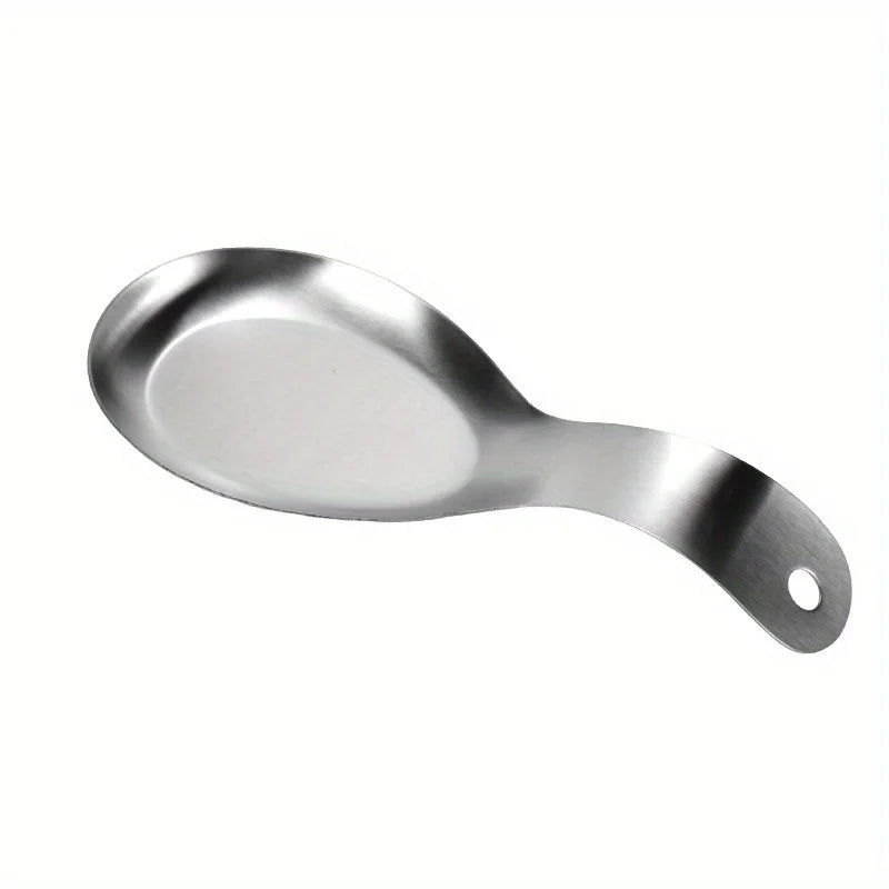 1pc Durable Stainless Steel Soup Spoon Rest Tray-Sleek, Simple Design for Home Commercial Use | Holds Spoons Small Kitchen Tools
