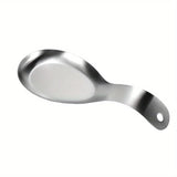 1pc Durable Stainless Steel Soup Spoon Rest Tray-Sleek, Simple Design for Home Commercial Use | Holds Spoons Small Kitchen Tools