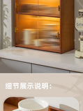 ‌Dustproof Cup Display Cabinet Glass Door Curio Shelf for Coffee Mugs Tabletop Drinkware Organizer for Dining Room/ Bar Counter