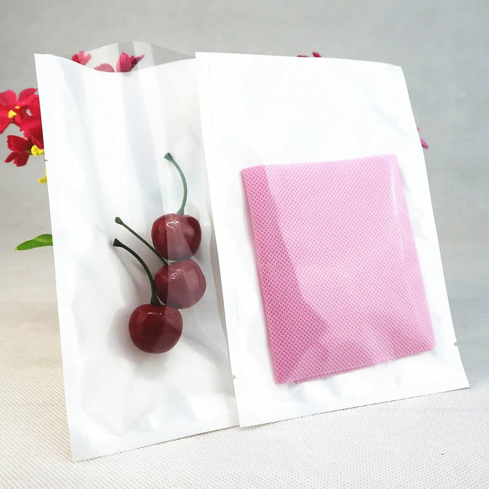 100pcs Silver Dumb Aluminum Foil Bags Heat Seal - Top Open Mylar Foil Bag Matte Surface Plastic Food Package Spices/Sauce Pouch