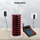 RETEKESS T119 Wireless Restaurant Paging System Coaster Vibrater Buzzer Receiver 2-Way Charge for Cafe Food Trucks