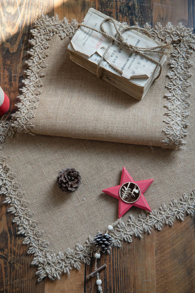 Natural Burlap Table Runner Farmhouse Jute Fabric Kitchen Coffee Tablecloths for Wedding Aisle Carpet Garden Outdoor Decorations