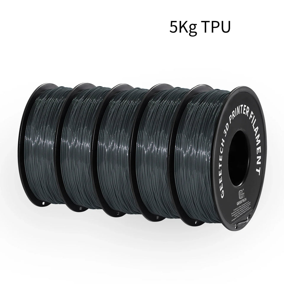 GEEETECH 5Rolls 3D TPU Flexible Filament TPU material 1.75mm Plastic Vacuum Packaging, Non-Toxic High Quality Safe,fast ship