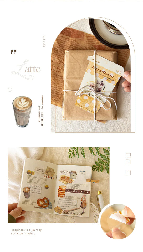 30-Sheet Vintage Coffee Theme Sticker Pack, Retro Coffee Culture Designs & Crisp Details, Perfect for Journal Embellishment