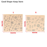 50Pcs Kraft Paper Bags Greaseproof Food Wrapping Disposable Baking Paper Plate Mat - Kitchen Packaging Accessories