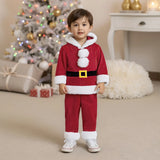0-5T Girls Boys Santa Claus Costume Long Sleeve Hooded Sweatshirt with Pants Christmas Outfit Cosplay Costume