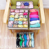 Organizer For Underwear Socks Bra Pants Foldable Closet Organizers Drawer Divider Scarf Storage Box Wardrobe Drawer Organizers