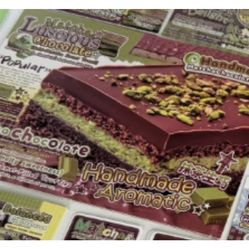 Matcha Chocolate Coffee Small Laminated Sticker Set Pack Best Wish Message Cards Gift Box Gift Bag Packaging Decorative Paper