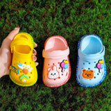 Summer Sandals For Girls Kids Baby Boys Girls Cartoon Baby Sandals Flat Heel Solid Soft Cartoon Slippers Children's Garden Shoes