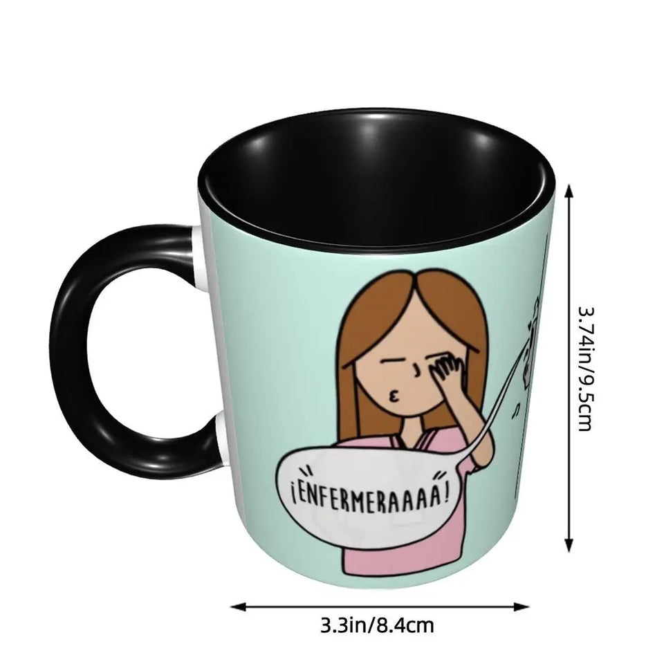 Pink Doctor Nurse Coffee Mugs DIY Customized Enfermera En Apuros Ceramic Milk Tea Mug Cup