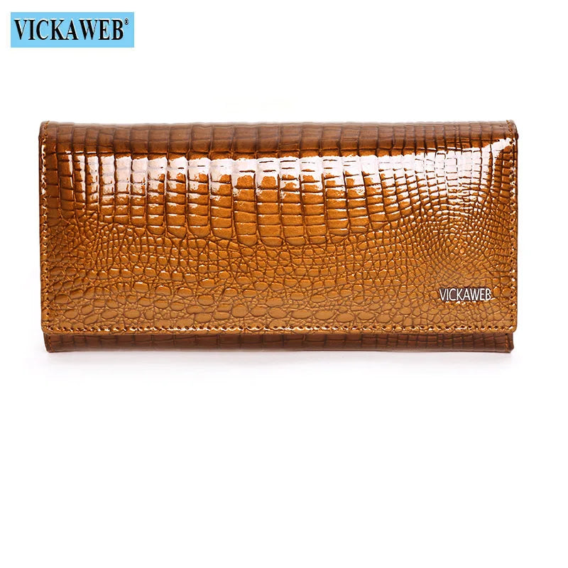 New Women Magnetic Hasp Wallet Genuine Leather Coin Purse Ladies Long Fashion Female Card Hold Money Bag AE501-1