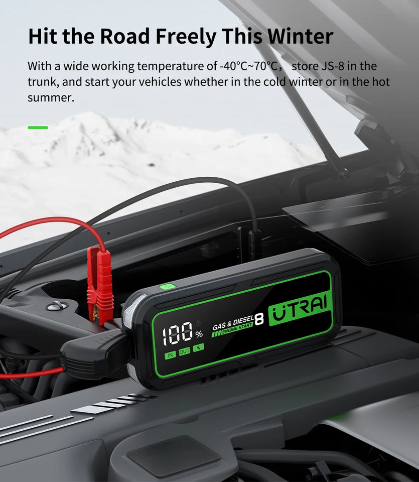 UTRAI  20000mAh Car Jump Starter Power Bank 6000A Car Booster Auto Emergency Starting Device Jump Start for Petrol Diesel
