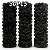 1/30/60/100pcs bulk satin scrunchies 100colors  women small 6.5cm headwear hair ties accessories casual cute black coffee