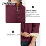 TACVASEN Heavyweight Quarter Zip Pullover Mens Winter Sherpa Lined Athletic Warm Sweatshirt Casual 1/4 Zip Golf Fleece Sweater