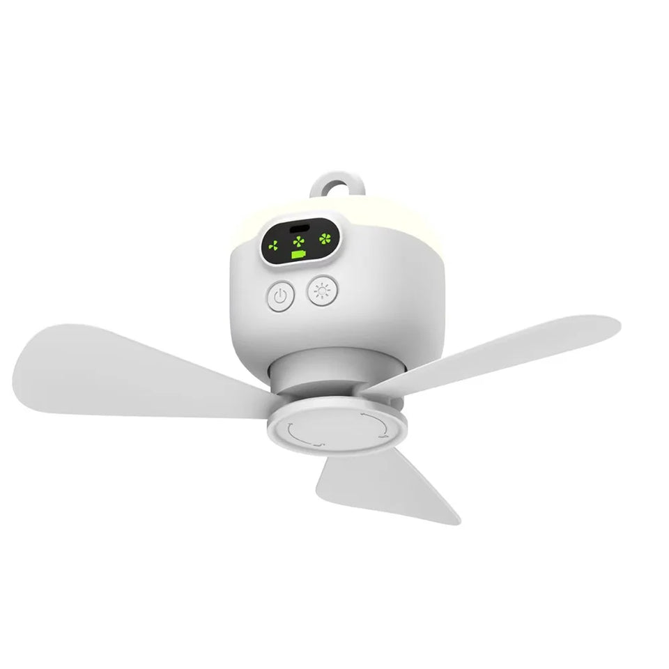 Portable Wireless Ceiling Fan Light Rechargeable Camping Fan with Remote Control Tent Fan for Outdoor Camping Dorm
