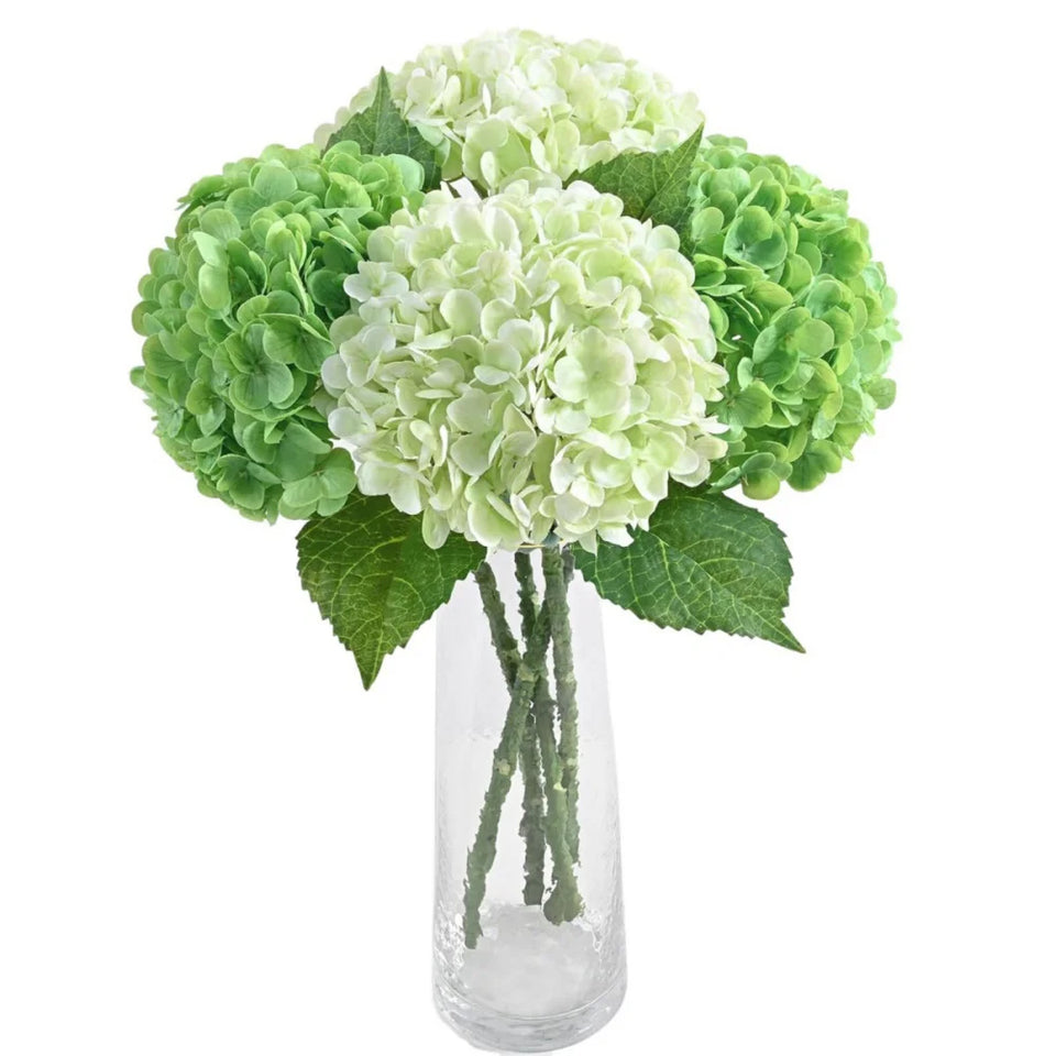 4pcs Large Hydrangea Artificial Flowers Blue Green Artificial Hydrangea Flower Branches Wedding Bouquet Flower 45cm/17.71in