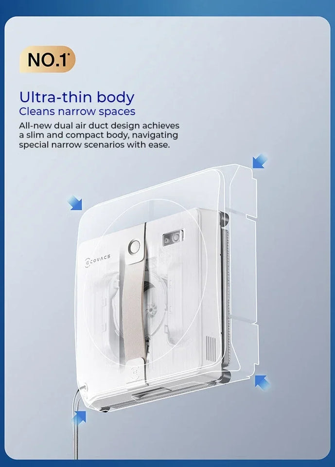 New Original ECOVACS Window Cleaning Machine WINBOT AIR MINI Window Cleaning Robot 8000Pa Glass Vacuum Cleaner