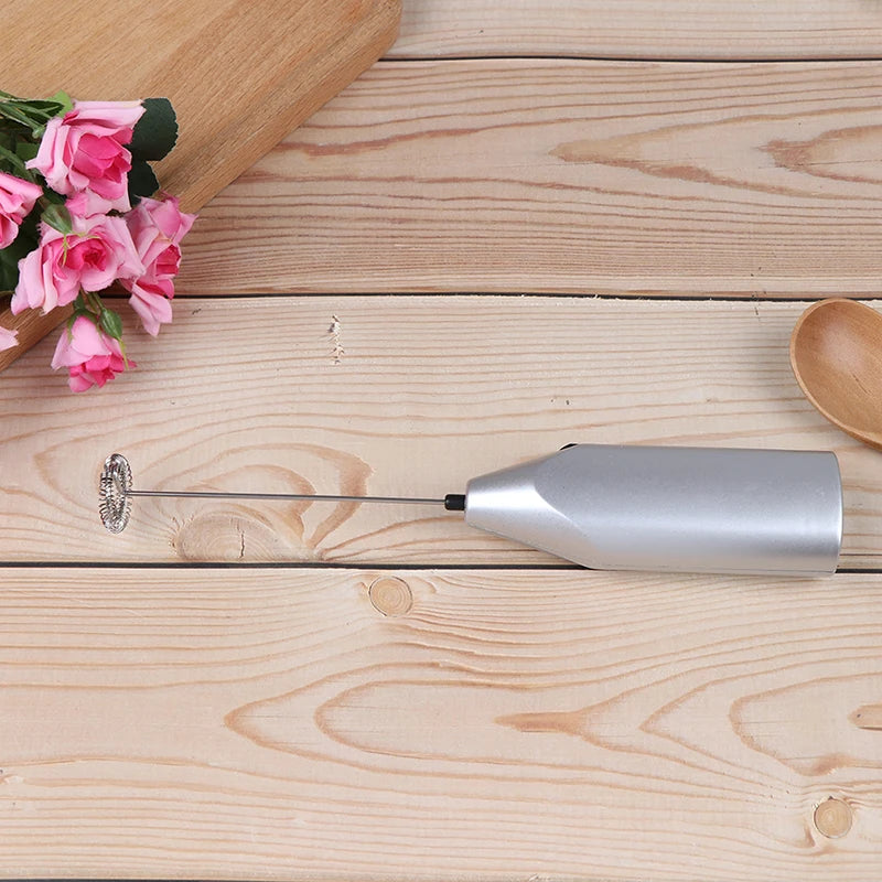 1PC Handhold Milk Frother Battery Operated Foam Maker Electric Egg Beater Whisk Stainless Steel