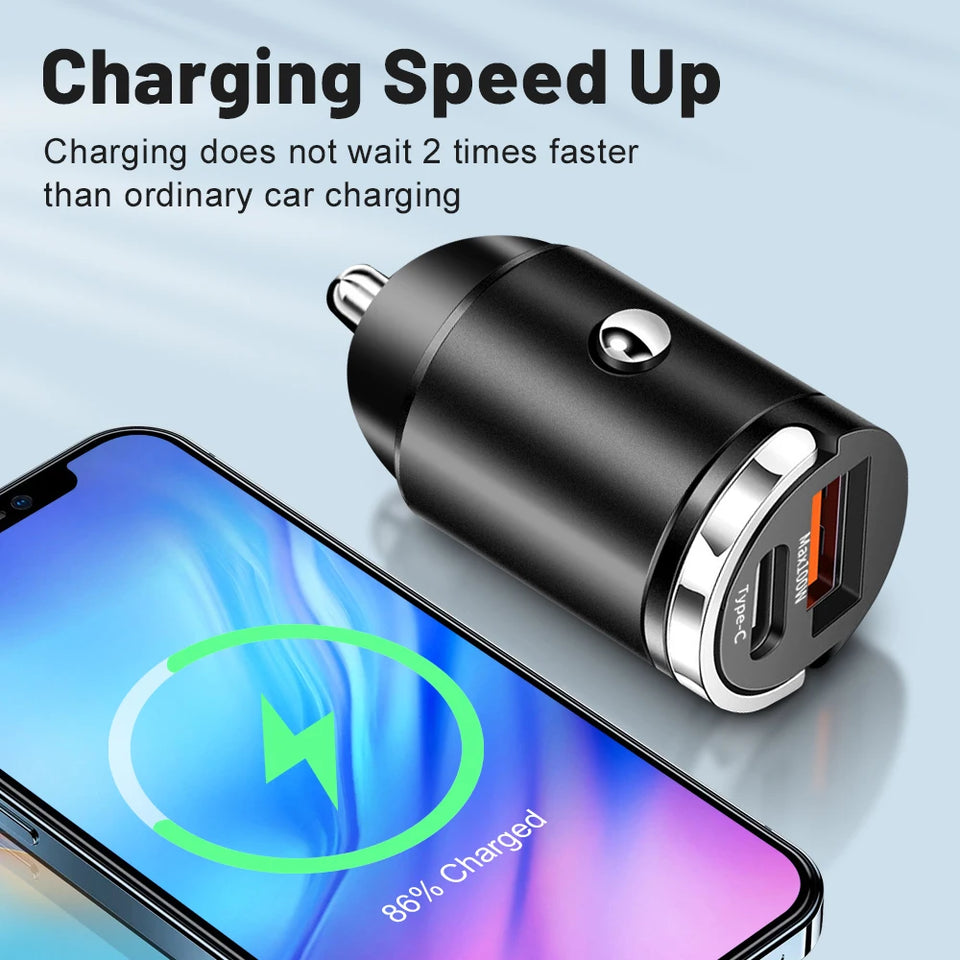 100W USB Car Charger Quick Charge Type C Car Phone Adapter For iPhone Samsung Xiaomi Huawei USB C Fast Charging Charger In Car