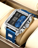 LIGE Fashion Square Digital Watch Men Casual Sports Waterproof Men's Quartz Wristwatch FOXBOX Top Brand Luxury Chronograph Watch
