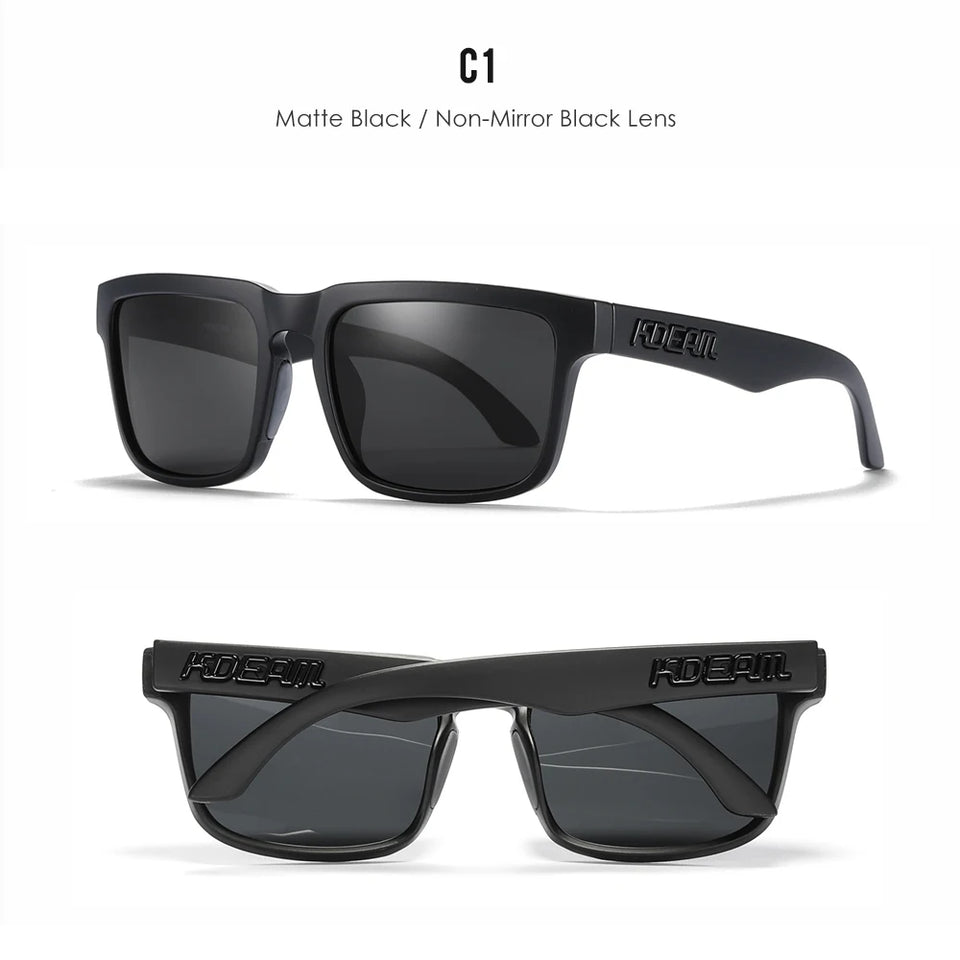 KDEAM New Arrivals Fashion Square Polarized Sunglasses For Men And Women Fishing Sun Glasses Colorful Lens With Hard Case