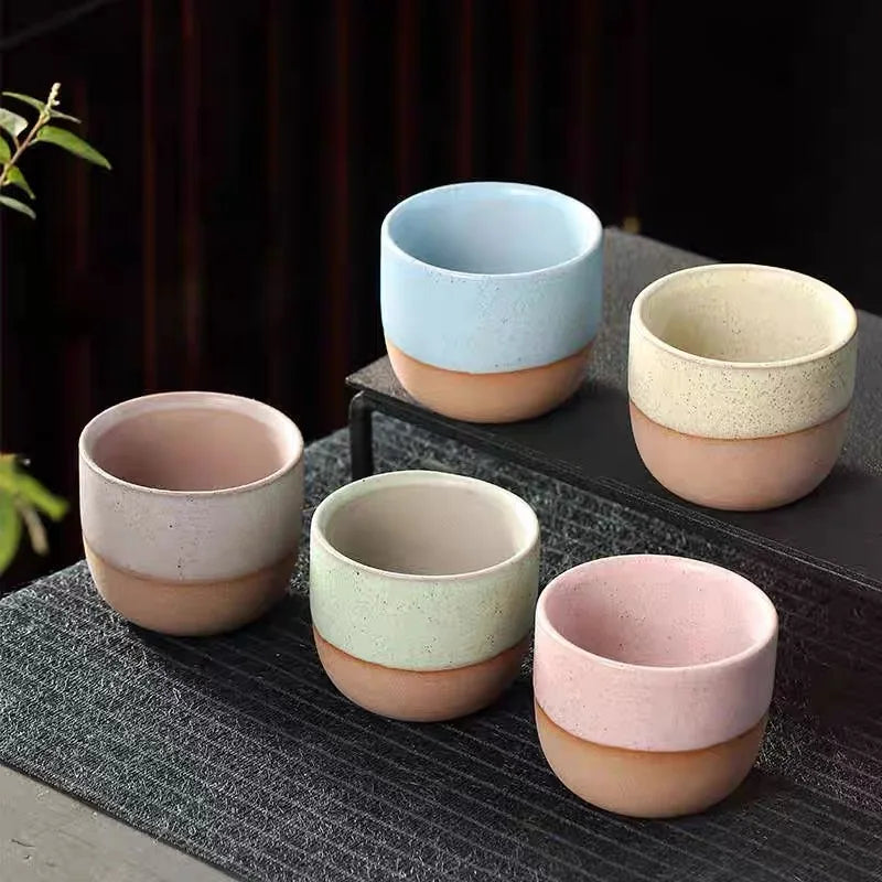 Japanese Ceramic Tea Cup Retro Matte Coarse Pottery Espresso Cups Handmade Coffee Ceramic Mug Drinkware Gift