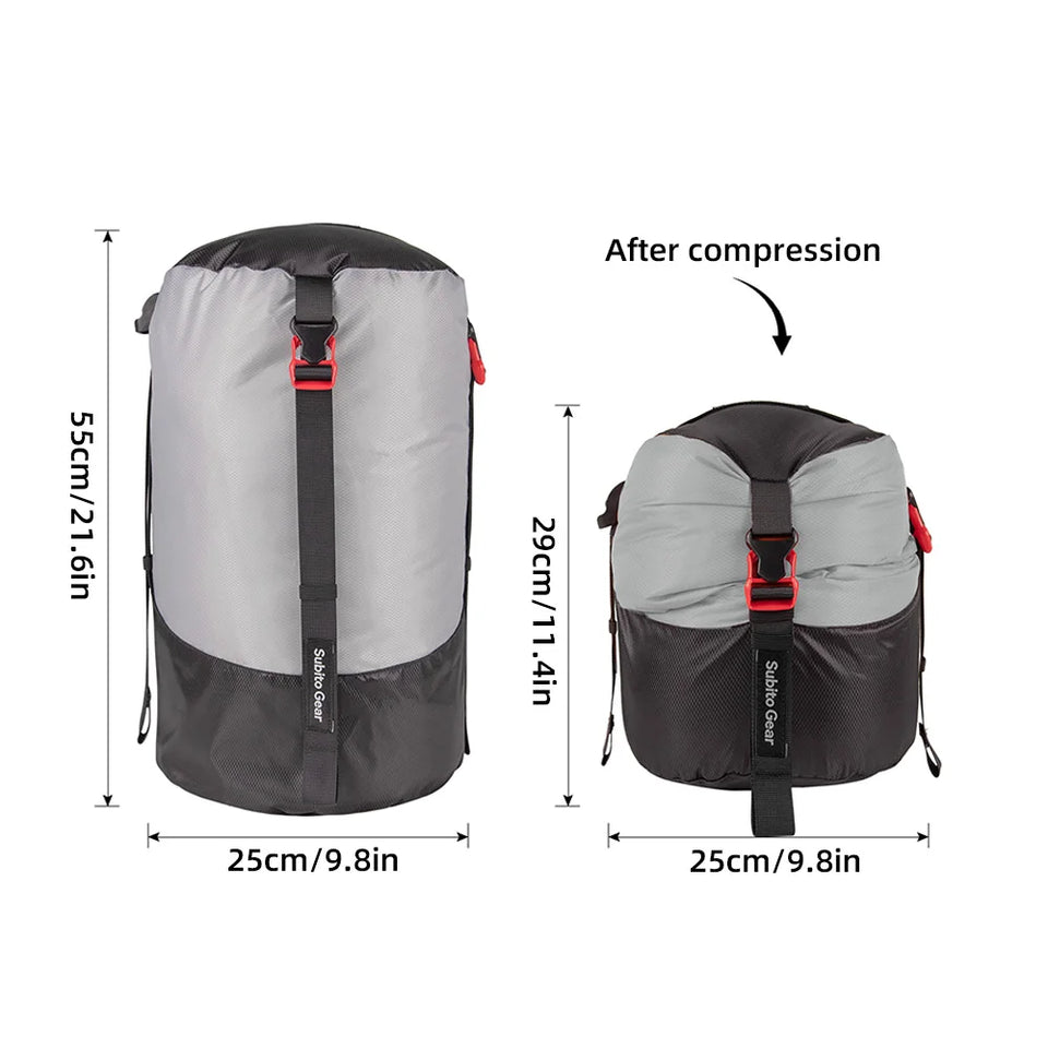 Lightweight Compression Stuff Sack 1-2L Waterproof Polyester Compression Bag Storage Bag for Camping Hiking Backpacking