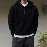 Men's Hooded Sweatshirt Knitting Solid with Zipper Male Hoodie Clothing Deals Cotton 90s Vintage Luxury Y2k Emo Tops Simple Warm