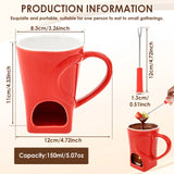 150ML Chocolate Fondue Cup European Candle Cup Ceramic Mug Heating Food Cheese Butter Coffee Mug With Fork Home Party Supplies
