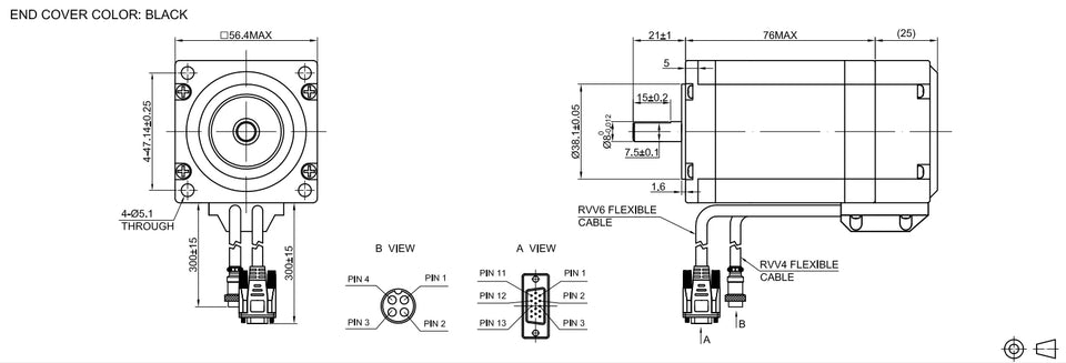 STEPPERONLINE Nema 23 Stepper Motor 2Nm 5A Closed Loop Stepper Motor Encoder for CNC Milling Machine
