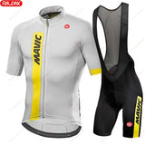RX MAVIC 2024 New Summer Men's Cycling Set Road Bicycle Breathable Short Sleeve Bib Shorts Bicycle Moisture Wicking Sweatshirt