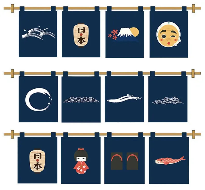 Japanese Doorway Curtain Izakaya Restaurant Kitchen Decoration Small Curtain Japanese Restaurant Sushi Shop Decor