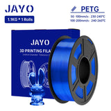 JAYO PETG/PETG Clear 3D Printer Filament 1.75 ±0.02mm 1.1kg/roll High Toughness Neatly Wound Filament Fit Most FDM Printer