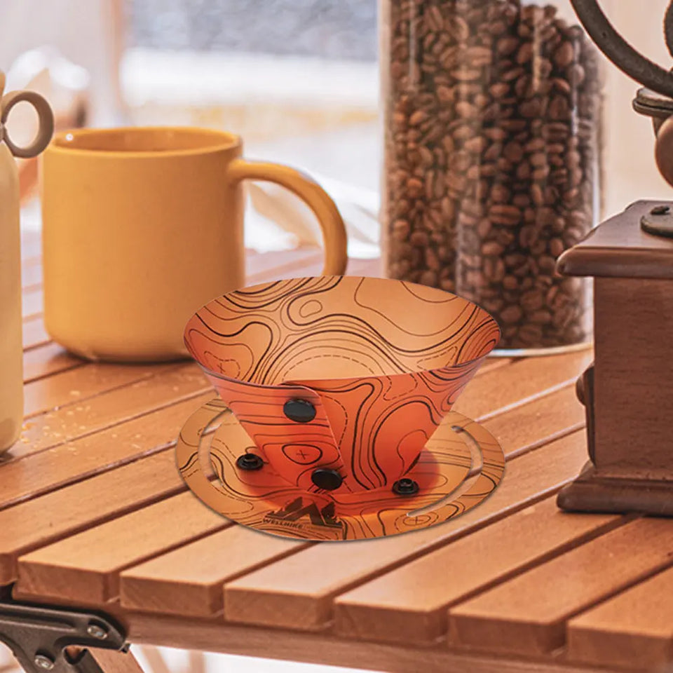 Outdoor Lightweight Folding Tableware Portable Bowl Plates Coffee Filter Funnel Cup Heatproof Food-Grade Tableware Easy to Clean