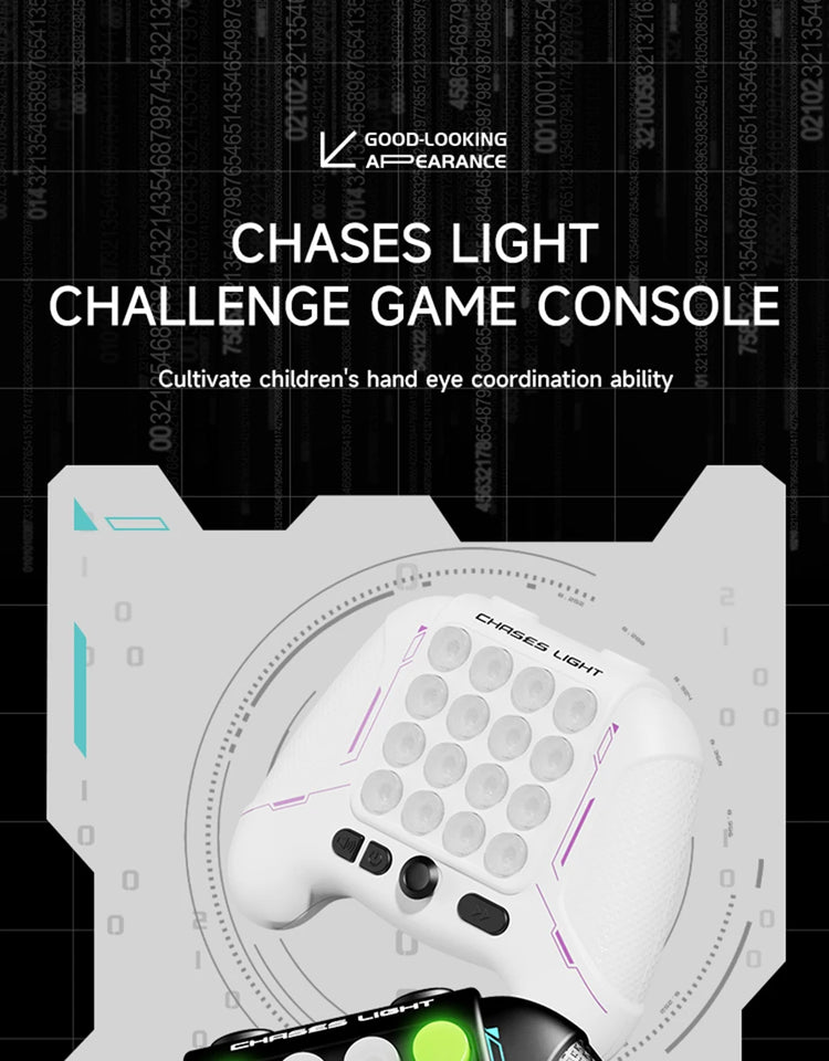 Chases Light Game Console Electronic Pop Light Up Quick Push Game Handle Toys for Children Adults Fidget Anti Stress Relief Toys