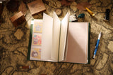 Refillable Leather Travel Notebooks Diary, Retro Handmade Leather Portable Travel Journals Sketchbook for School Office Supplies