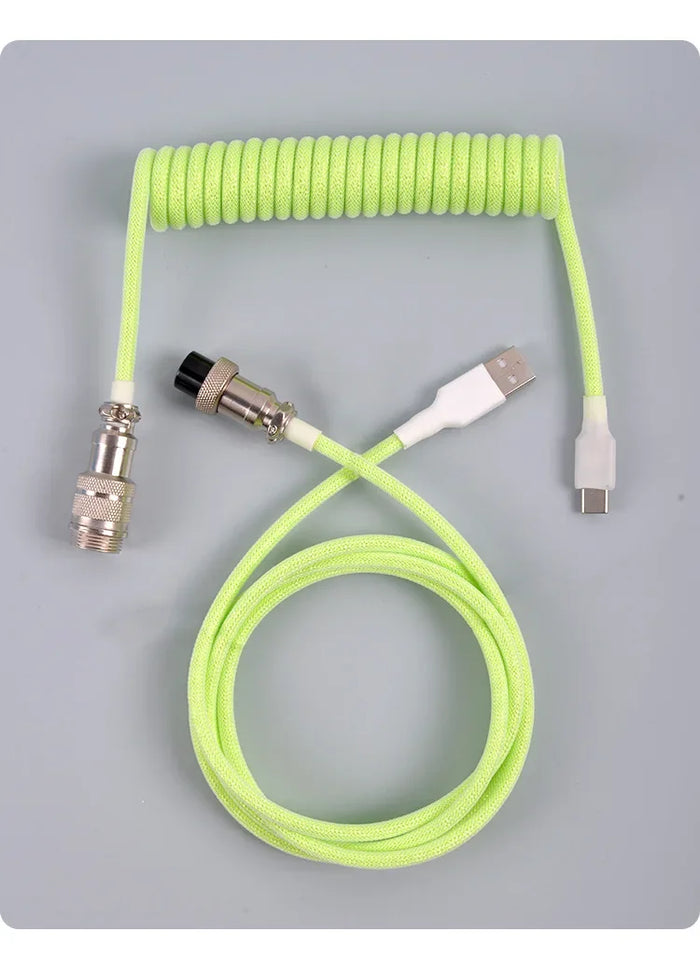 3M Type C Mechanical Keyboard Coiled Cable USB Keyboard Wire Mechanical Keyboard Aviator Desktop Computer Aviation Connector