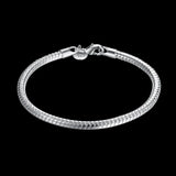 Hot new 925 Sterling Silver Bracelets for women men 4MM snake bone chain Wedding party Gifts high quality Fashion Jewelry Fine